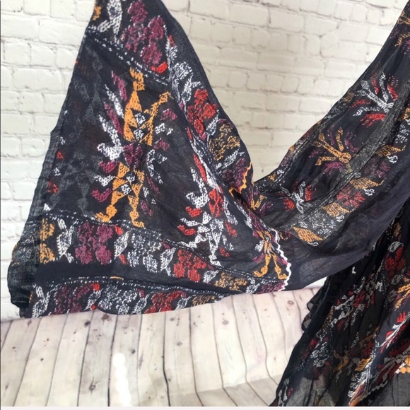 FREE PEOPLE  / sheer boho bell sleeves blouse - Picture 3 of 6